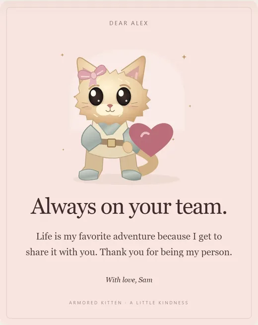 A love and anniversary card